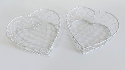 Coppia cestini cuore in rete - immagine 2