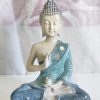 Buddha seduto con abito turchese - immagine 2