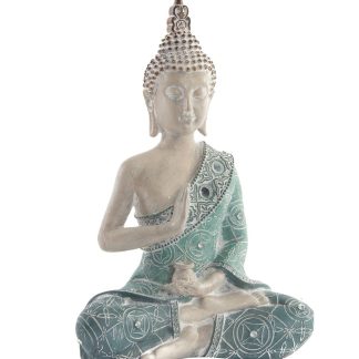 Buddha seduto con abito turchese