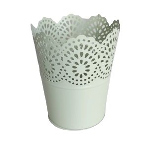 Vaso in metallo verde salvia