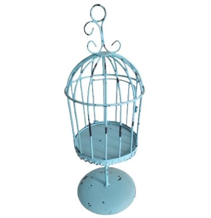 Gabbia celeste in stile shabby chic