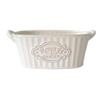 Vaso crema con scritta "Flower garden"