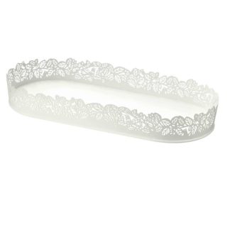 Vassoio decorativo bianco ovale