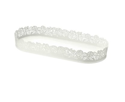 Vassoio decorativo bianco ovale