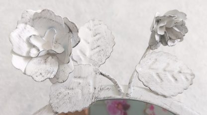 Specchio da tavolo ovale con fiori - immagine 3