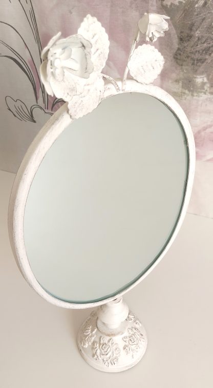 Specchio da tavolo ovale con fiori - immagine 4