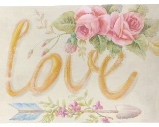 Piccolo pannello con stampa Love
