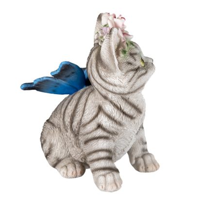 Gattino con farfalla e fiori - immagine 5