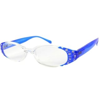 Occhiali da lettura rétro con strass blu royal gradazione 1.50