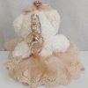 Orsetto decorativo con abitino in tulle rosa cipria - immagine 4