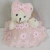 Orsetto decorativo con abitino in tulle rosa baby - immagine 2