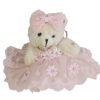 Orsetto decorativo con abitino in tulle rosa baby