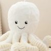 Peluche decorativo polpo grande bianco - immagine 2