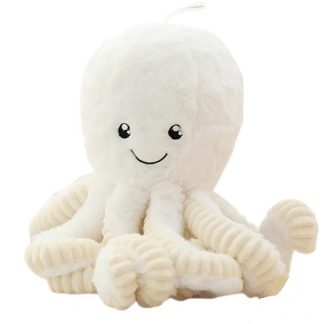Peluche decorativo polpo grande bianco