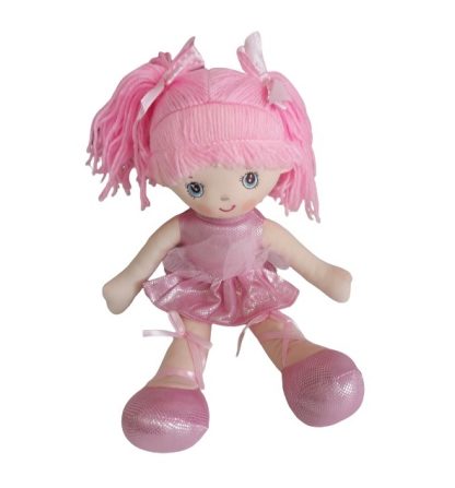 Bambola decorativa con vestitino rosa