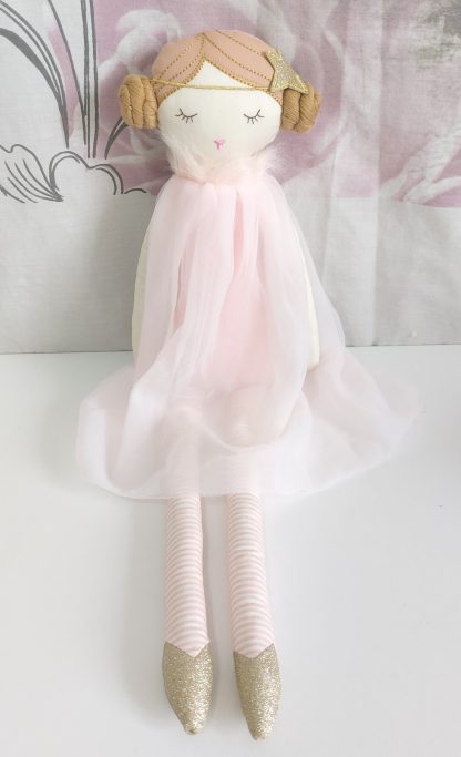 Bambola decorativa retro con vestitino rosa in tulle - immagine 4