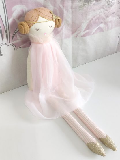 Bambola decorativa retro con vestitino rosa in tulle - immagine 6