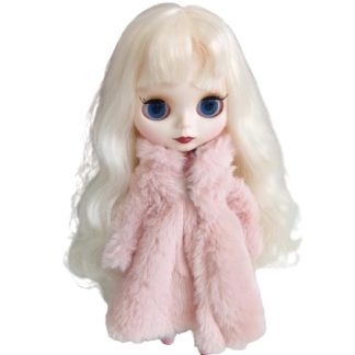 Bambola simile a Blythe completa di abiti e accessori capelli mossi biondo platino