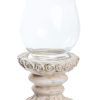 Portacandela con base intagliata a rose shabby chic - immagine 2