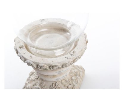 Portacandela con base intagliata a rose shabby chic - immagine 4