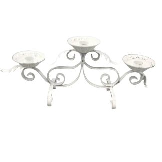 Portacandele metallo bianco shabby chic