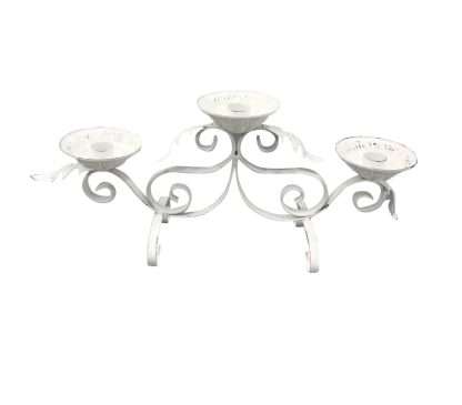 Portacandele metallo bianco shabby chic