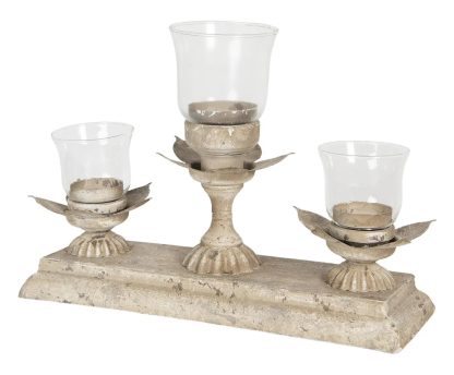 Portacandele da tre candele shabby chic - immagine 2