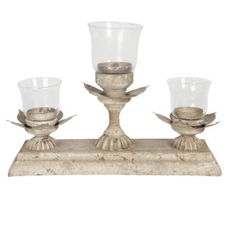 Portacandele da tre candele shabby chic