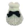 Cappotto bianco con fiocco e brillantini per piccolo cane o gatto