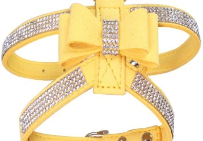 Pettorina gialla con fiocco e strass - immagine 2