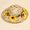 Cappello di paglia con fiori gialli per piccolo cane o gatto (Copia) - immagine 2