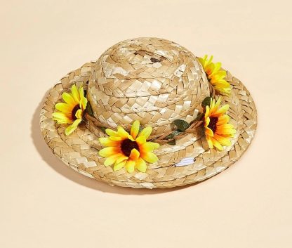 Cappello di paglia con fiori gialli per piccolo cane o gatto (Copia) - immagine 2