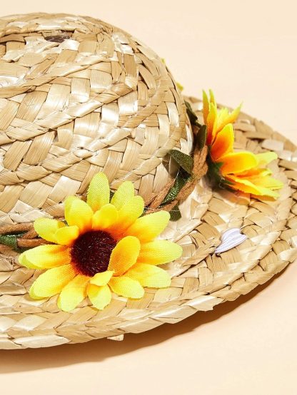 Cappello di paglia con fiori gialli per piccolo cane o gatto (Copia) - immagine 4