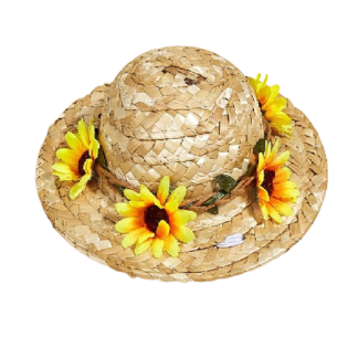 Cappello di paglia con fiori gialli per piccolo cane o gatto (Copia)