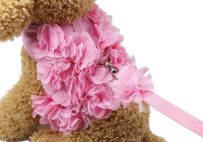 Pettorina con rose di tulle con guinzaglio - immagine 2