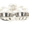 Mangiatoia a doppia ciotola con supporto in ferro in stile shabby chic - immagine 2