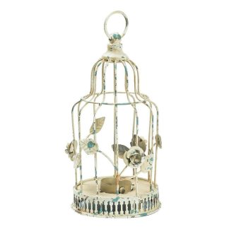 Gabbia portacandela con fiori shabby chic