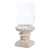 Portacandela con base intagliata a rose shabby chic