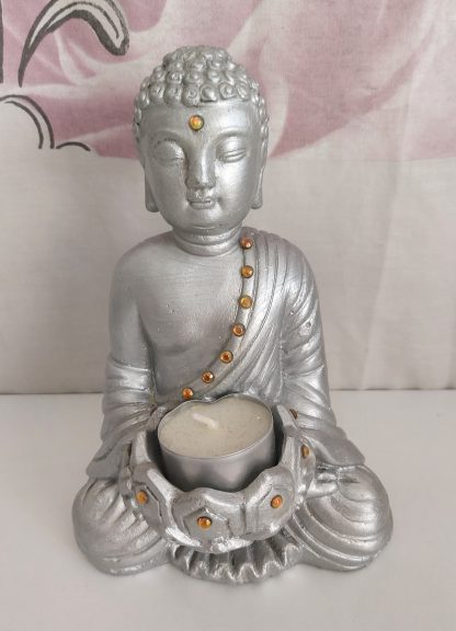 Buddha colore argento con cristalli svarowski - vintage - immagine 2