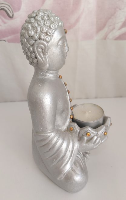 Buddha colore argento con cristalli svarowski - vintage - immagine 3