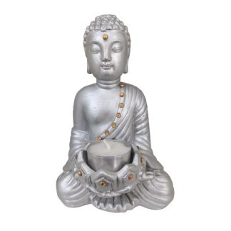 Buddha colore argento con cristalli svarowski - vintage