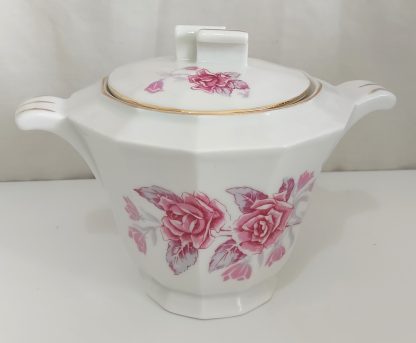 Zuccheriera bianca con rose - vintage - immagine 4