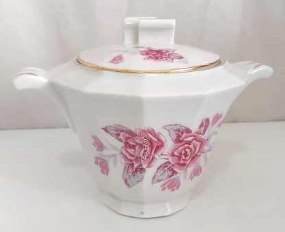 Zuccheriera bianca con rose - vintage - immagine 5