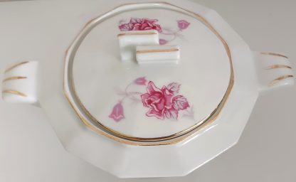 Zuccheriera bianca con rose - vintage - immagine 6