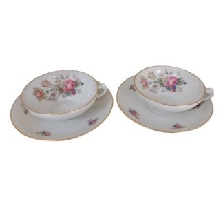 Coppia tazze da tè porcellana Limoges con piattino – vintage