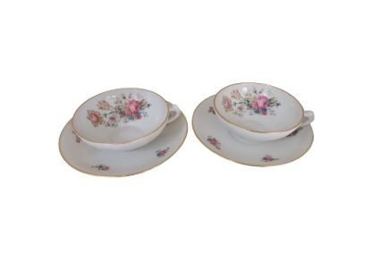 Coppia tazze da tè porcellana Limoges con piattino – vintage