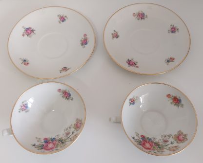 Coppia tazze da tè porcellana Limoges con piattino – vintage - immagine 3