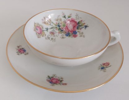 Coppia tazze da tè porcellana Limoges con piattino – vintage - immagine 4