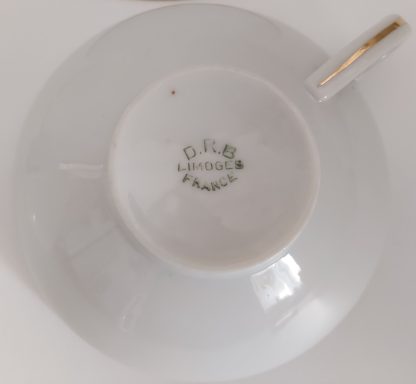 Coppia tazze da tè porcellana Limoges con piattino – vintage - immagine 7