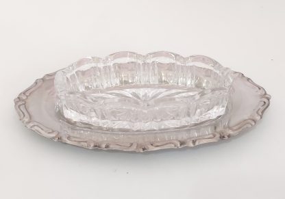 Piccola saliera ovale con vassoio - vintage - immagine 2